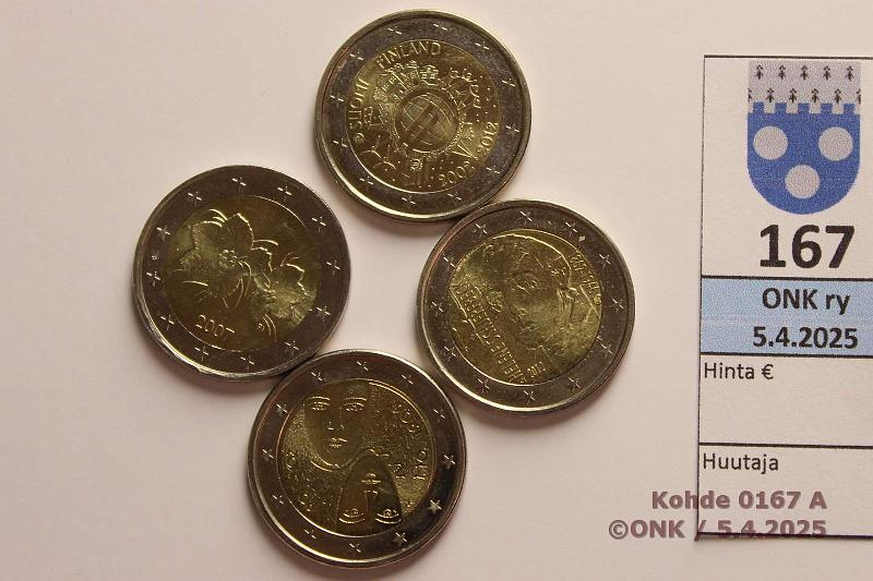 k-0167-a.jpg - Kohde 167 (kuva 1/2), lhthinta: 12 € 2 € (4) Suomi 2006, -07, -12(2 eril) -07 normaali 2€, kunto: 9