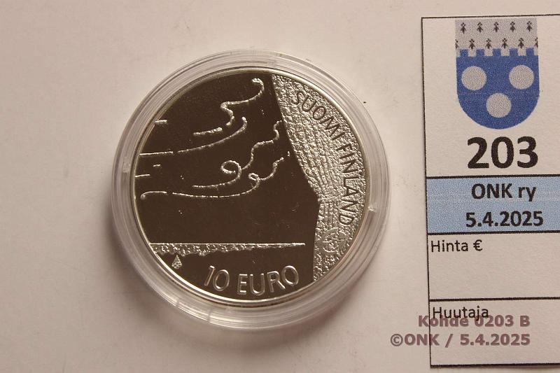 k-0203-b.jpg - Kohde 203 (kuva 2/2), lhthinta: 12 € 10 € 2009 Ag, Proof, Pacius, kaps, kunto: 10