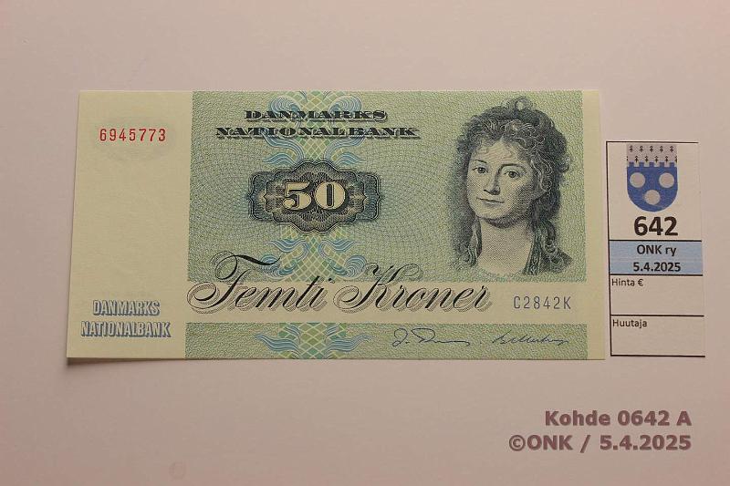 k-0642-a.jpg - Kohde 642 (kuva 1/2), lhthinta: 25 € Tanska 50 kr 1984 P#50c, kunto: 9