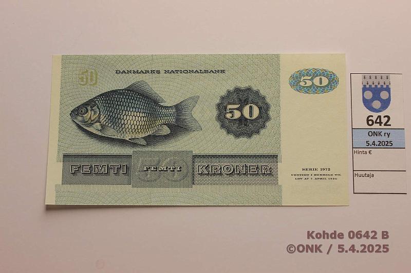 k-0642-b.jpg - Kohde 642 (kuva 2/2), lhthinta: 25 € Tanska 50 kr 1984 P#50c, kunto: 9