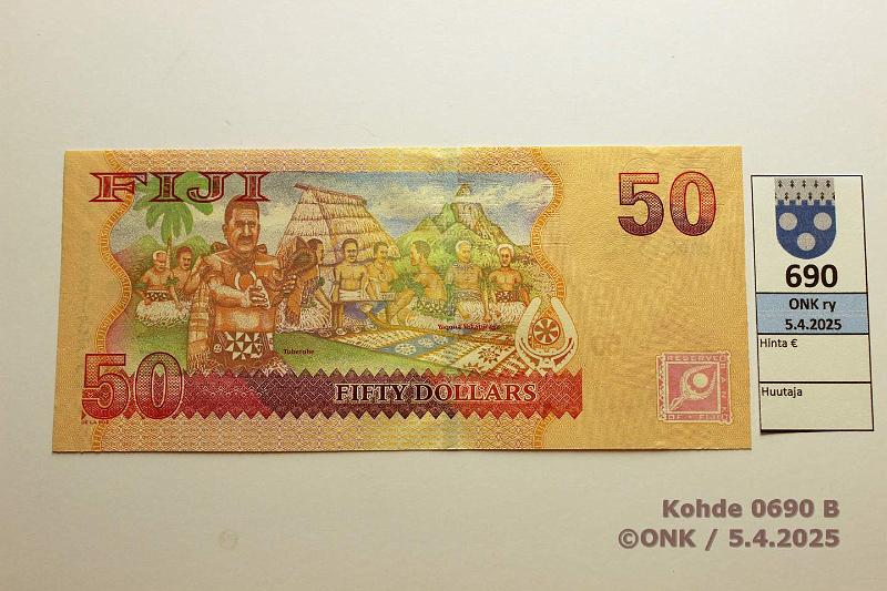 k-0690-b.jpg - Kohde 690 (kuva 2/2), lhthinta: 40 € Fidi 50 $ ND(2007) P#113a Reunassa painumia, kunto: 9