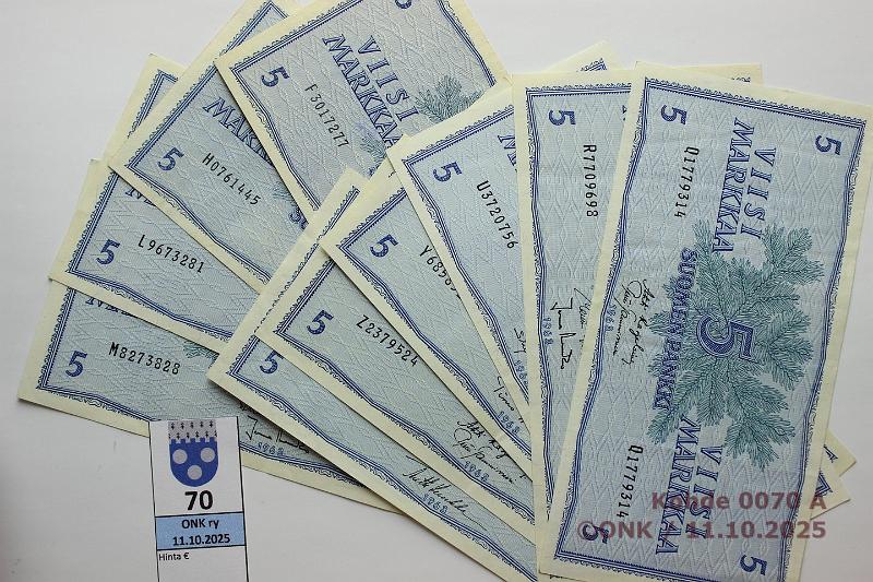 k-0070-a.jpg - Kohde 70, lhthinta: 40 € / myyntihinta: 40 € 5 mk 1963 (10) SNY 135.1.1 F
KA I-Tr, H
SIM-Tr, L
SIM-Luu, M
VAL-Ara, Q
KA I-Tam, R
KO I-Ara, U
 KA I-Tr, Y
KA I-He, Z
KA I-Tam, 
SIM-Luu, kunto: 4-6
