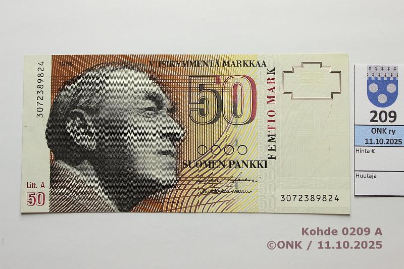 k-0209-a.jpg - Kohde 209, lhthinta: 15 € / myyntihinta: 15 € 50 mk 1986 LA SNY 172.3 3072389824 HOL-Hei, painumia, kunto: 9