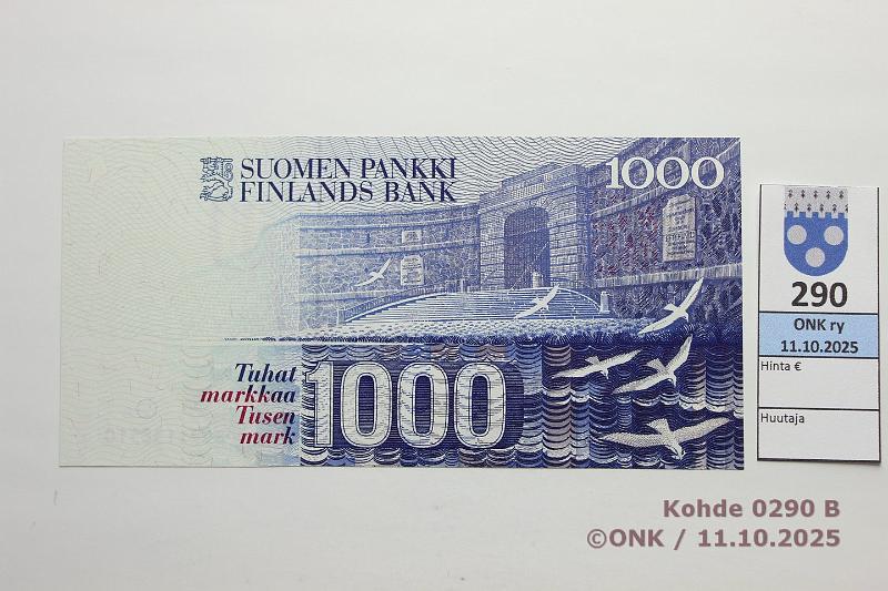 k-0290-b.jpg - Kohde 290 (kuva 2/2), lhthinta: 800 € / ei tarjouksia 1000 mk 1986 899-sarja SNY 201.2 8991138510 HOL-Hes, korvaava, kunto: 9