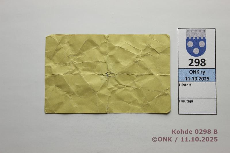 k-0298-b.jpg - Kohde 298 (kuva 2/2), lhthinta: 40 € / ei tarjouksia Vrtsil 50 p 1918 Pasanen 134b N:o 2170, rep, reiki, kunto: 3