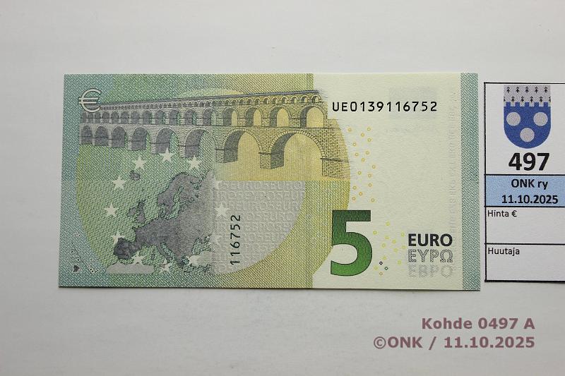 k-0497-a.jpg - Kohde 497, lhthinta: 8 € / ei tarjouksia Ranska 1/3/U6 UE0139116752 U006 A5 Dra, kunto: 9