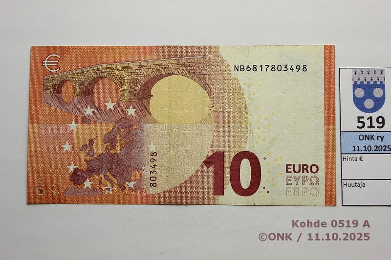 k-0519-a.jpg - Kohde 519 (kuva 1/2), lhthinta: 250 € / ei tarjouksia Itvalta 2/3/N13 NB6817803498 N013 H6 Dra, matta, eritt harv laatta, kunto: 4