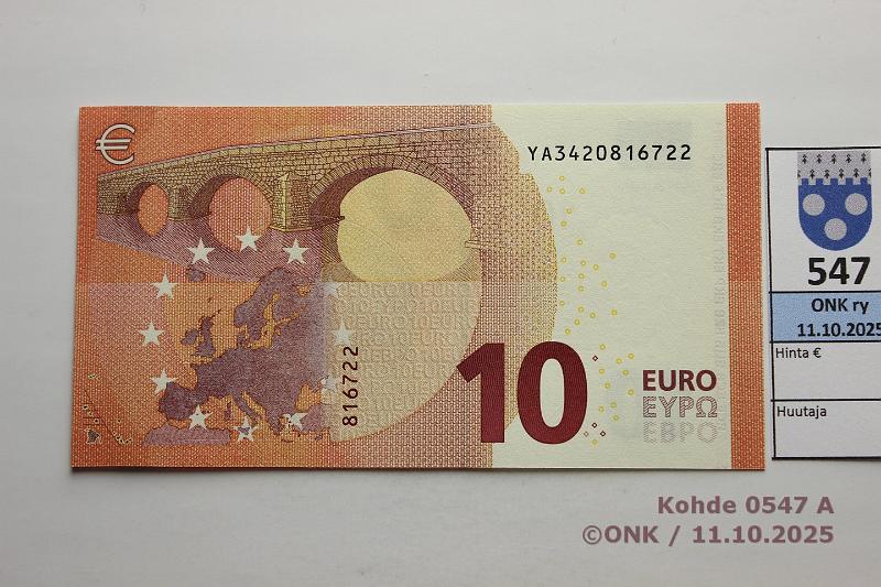 k-0547-a.jpg - Kohde 547, lhthinta: 16 € / ei tarjouksia Kreikka 2/3/Y6 YA3420816722 Y006 E4 Dra, laskurin jlki, kunto: 9