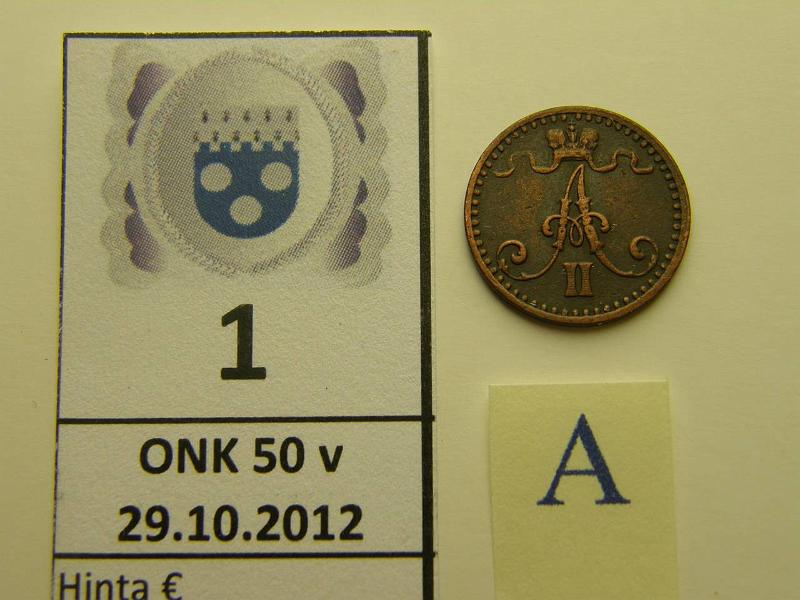 k-0001-a.jpg - Kohde 1 (kuva 1/2), lhthinta: 40 € 1 p 1865 SNY 2.1, kunto: 5