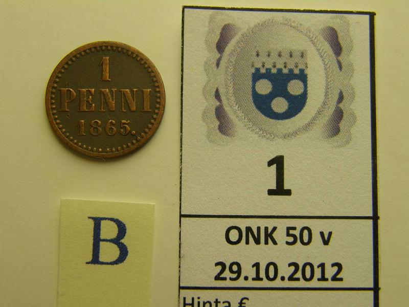 k-0001-b.jpg - Kohde 1 (kuva 2/2), lhthinta: 40 € 1 p 1865 SNY 2.1, kunto: 5