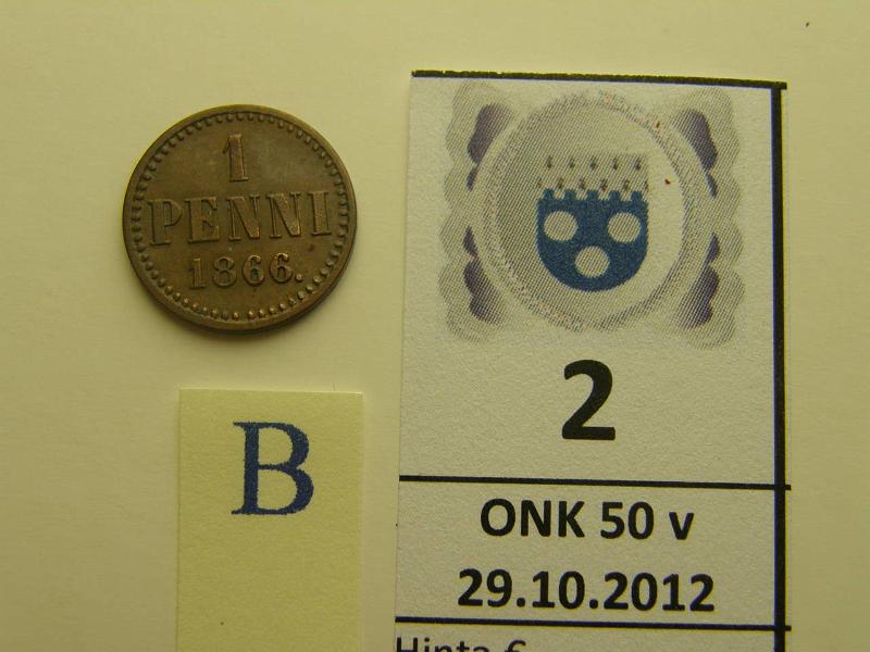 k-0002-b.jpg - Kohde 2 (kuva 2/2), lhthinta: 40 € 1 p 1866 SNY 3.2, kaunis!, kunto: 6/7