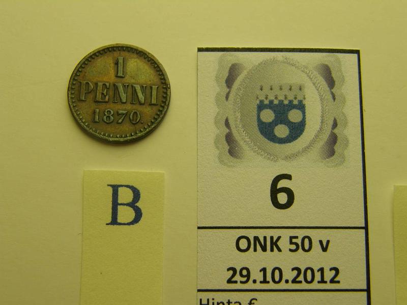 k-0006-b.jpg - Kohde 6 (kuva 2/2), lhthinta: 100 € 1 p 1870, kunto: 6