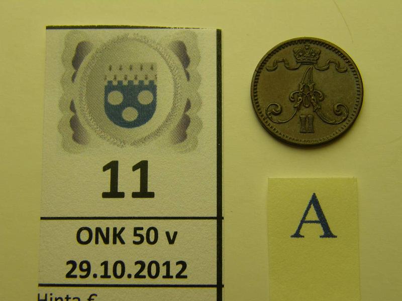 k-0011-a.jpg - Kohde 11 (kuva 1/2), lhthinta: 25 € 1 p 1875, kunto: 6