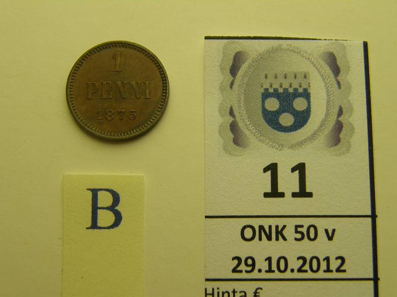 k-0011-b.jpg - Kohde 11 (kuva 2/2), lhthinta: 25 € 1 p 1875, kunto: 6