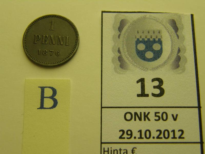 k-0013-b.jpg - Kohde 13 (kuva 2/2), lhthinta: 10 € 1 p 1876, kunto: 6