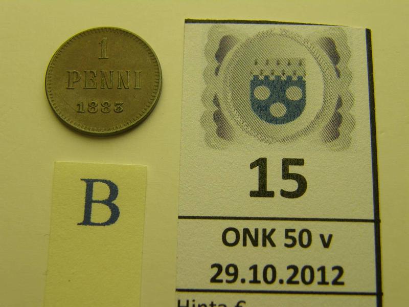 k-0015-b.jpg - Kohde 15 (kuva 2/2), lhthinta: 5 € 1 p 1883, kunto: 7