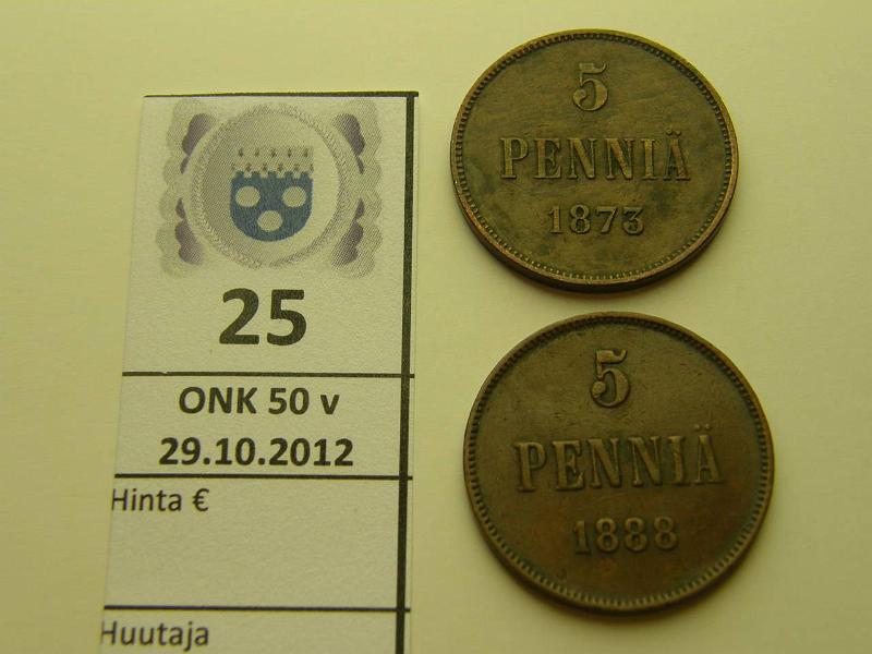 k-0025-a.jpg - Kohde 25, lhthinta: 5 € 5 p 1888, -75, kunto: 5,5