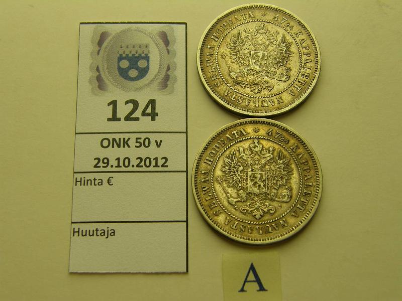 k-0124-a.jpg - Kohde 124 (kuva 1/2), lhthinta: 35 € 2 mk 1872 (2) Ag, kunto: 5,5