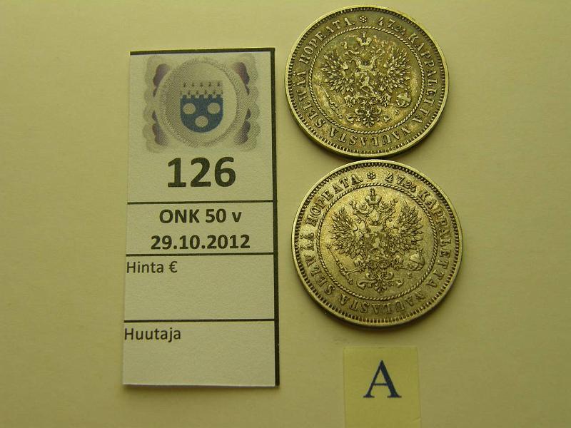 k-0126-a.jpg - Kohde 126 (kuva 1/2), lhthinta: 35 € 2 mk 1874 (2) Ag, kunto: 5/5