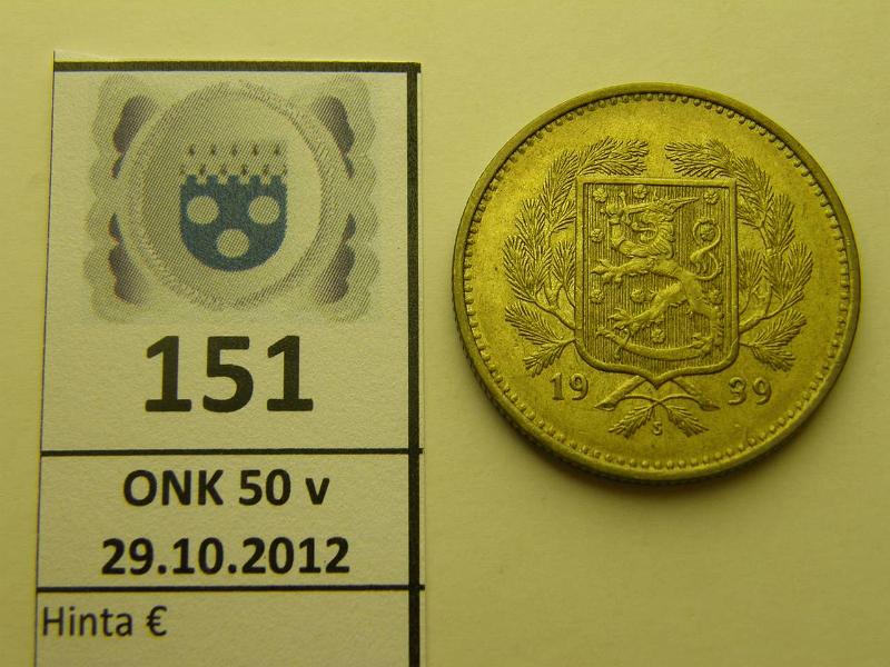 k-0151-a.jpg - Kohde 151, lhthinta: 10 € 10 mk 1939, kunto: 6/7