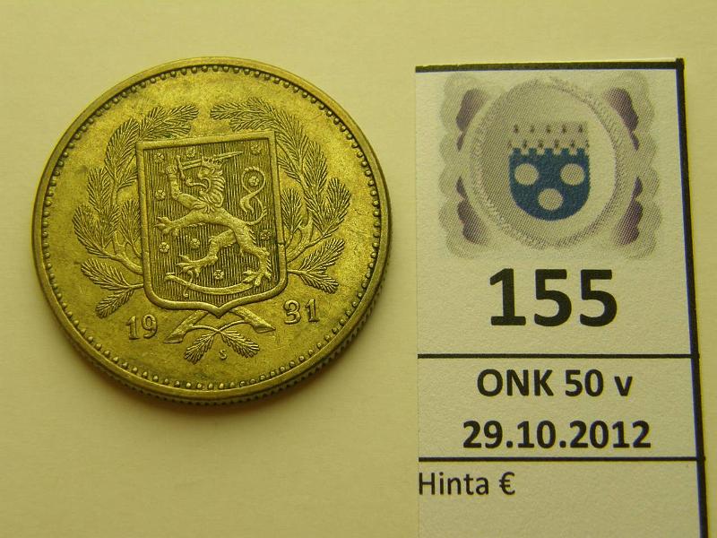 k-0155-a.jpg - Kohde 155, lhthinta: 35 € 20 mk 1931 hnja, kunto: 6