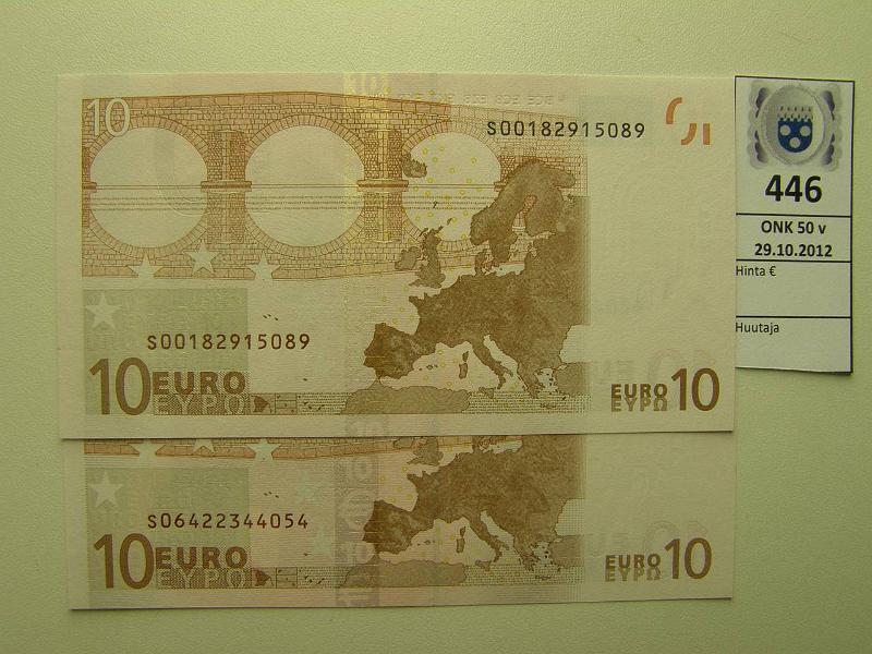 k-0446-a.jpg - Kohde 446, lhthinta: 32 € Italia (2) 2/1/S/J1, 2/2/S/J6 S00182915089 Dui J001 A1, S06422344054 Tri J006 D4, kunto: 9