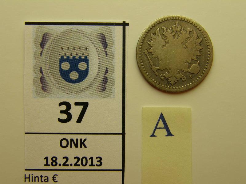 k-0037-a.jpg - Kohde 37 (kuva 1/2), lhthinta: 20 € 50 p 1866 Ag, kunto: 2/3