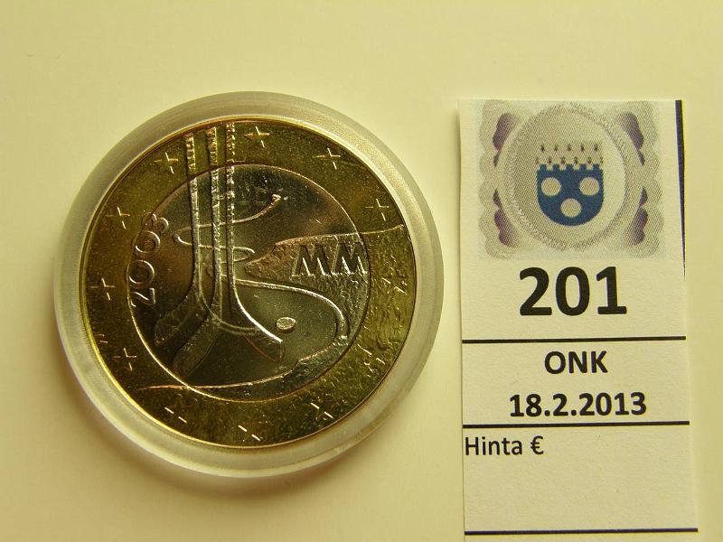 k-0201-a.jpg - Kohde 201, lhthinta: 12 € 5 € 2003 Jkiekon MM, kapseli, muovikotelo, tod., kunto: 9