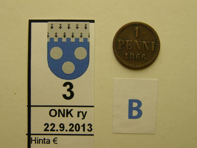 k-0003-b.jpg - Kohde 3 (kuva 2/2), lhthinta: 5 € / myyntihinta: 16 € 1 p 1866 SNY 3.2, kaarevat nauhat, nja, kunto: 3