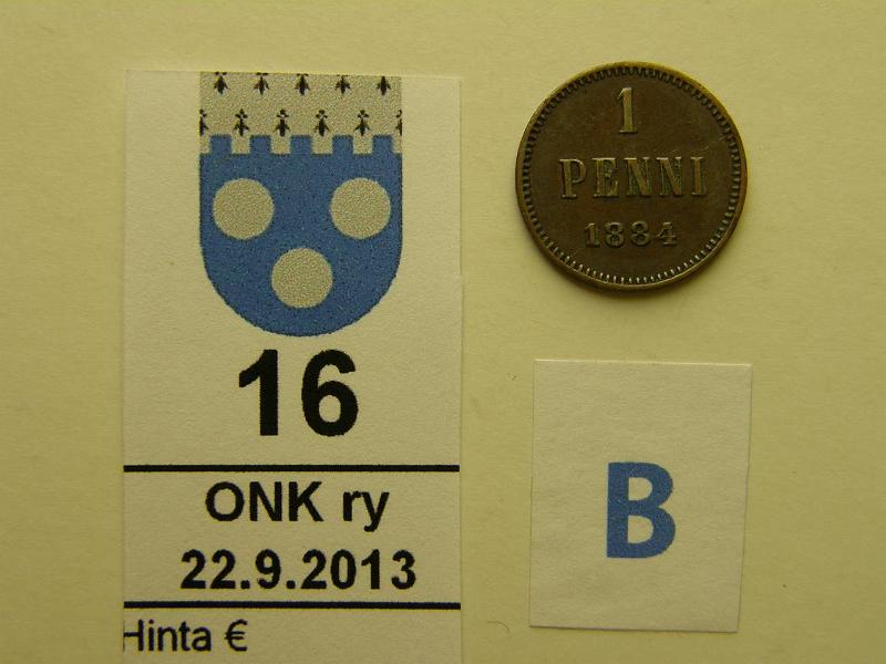 k-0016-b.jpg - Kohde 16 (kuva 2/2), lhthinta: 90 € / myyntihinta: 98 € 1 p 1884 meistihalkeamia, kunto: 5