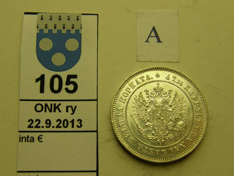 k-0105-a.jpg - Kohde 105 (kuva 1/2), lhthinta: 50 € / myyntihinta: 84 € 2 mk 1908 Ag, hnja, loistelias!, kunto: 9/8