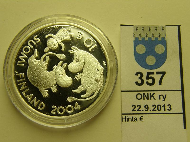 k-0357-a.jpg - Kohde 357, lhthinta: 20 € / myyntihinta: 20 € 10 € 2004 Ag, proof, Jansson, kapseli, kunto: 10