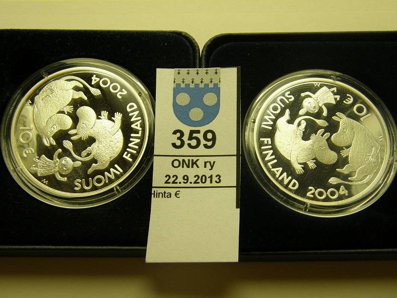 k-0359-a.jpg - Kohde 359, lhthinta: 40 € / myyntihinta: 40 € 10 € 2004 (2) Ag, proof, Jansson, kotelot, tod, kunto: 10