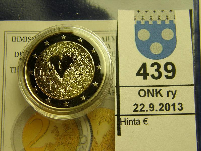 k-0439-a.jpg - Kohde 439, lhthinta: 10 € / myyntihinta: 10 € 2008 proof, Ihmisoikeuksien julistus, kotelo, tod, kunto: 10