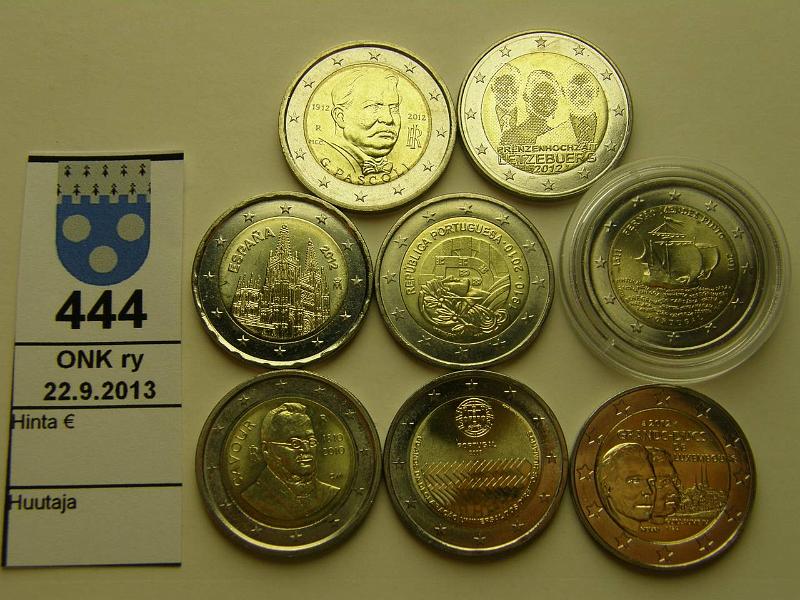 k-0444-a.jpg - Kohde 444, lhthinta: 20 € / myyntihinta: 20 € 2006-12 (8) Portugali-06, -10, -11(Pinto, pieni lm); Italia-10, -12; Espanja-12; Luxemburg-12 2 eril., rullista, kunto: 9