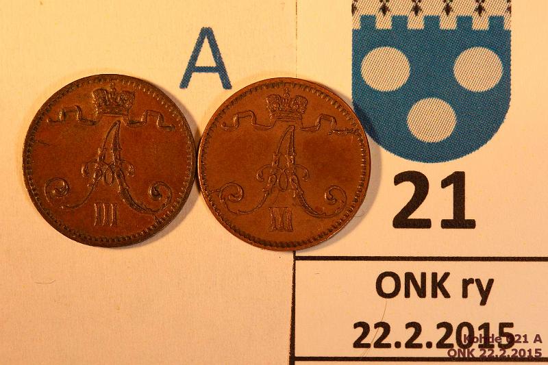 k-0021-a.jpg - Kohde 21 (kuva 1/2), lhthinta: 5 € / myyntihinta: 5 € 1 p 1883, 88 tummanruskeita, kunto: 7