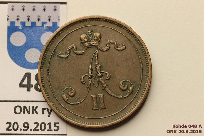 k-0048-a.jpg - Kohde 48 (kuva 1/2), lhthinta: 25 € / myyntihinta: 25 € 10 p 1876 Likaa, hyv kunto tlle v:lle, kunto: 5/6