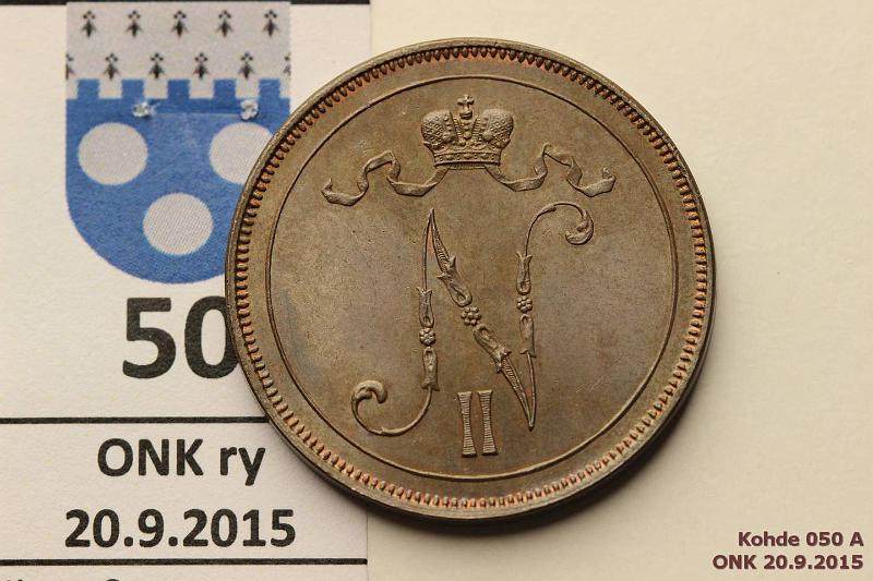 k-0050-a.jpg - Kohde 50 (kuva 1/2), lhthinta: 580 € 10 p 1896 Peilipinta, tumma patina, erittin kaunis!, kunto: 8/9