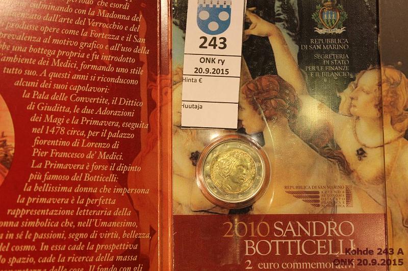 k-0243-a.jpg - Kohde 243, lhthinta: 23 € / myyntihinta: 23 € 2 2010 San Marino. Sandro Botticelli, kansio, kunto: 9