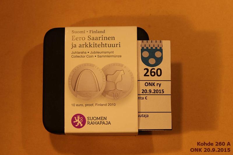 k-0260-a.jpg - Kohde 260, lhthinta: 15 € / myyntihinta: 17 € 10 2010 Ag, Proof, Saarinen, laatikko, tod., kunto: 10