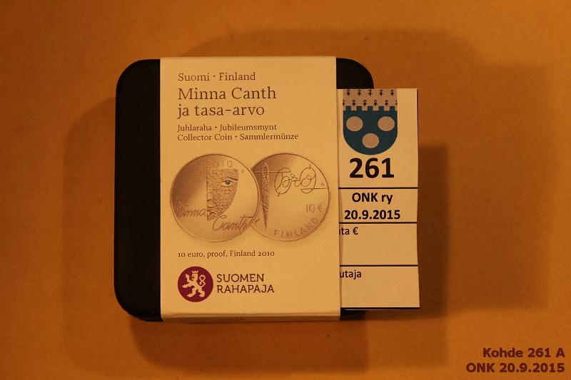 k-0261-a.jpg - Kohde 261, lhthinta: 15 € / myyntihinta: 17 € 10 2010 Ag, Proof, Canth, laatikko, tod., kunto: 10