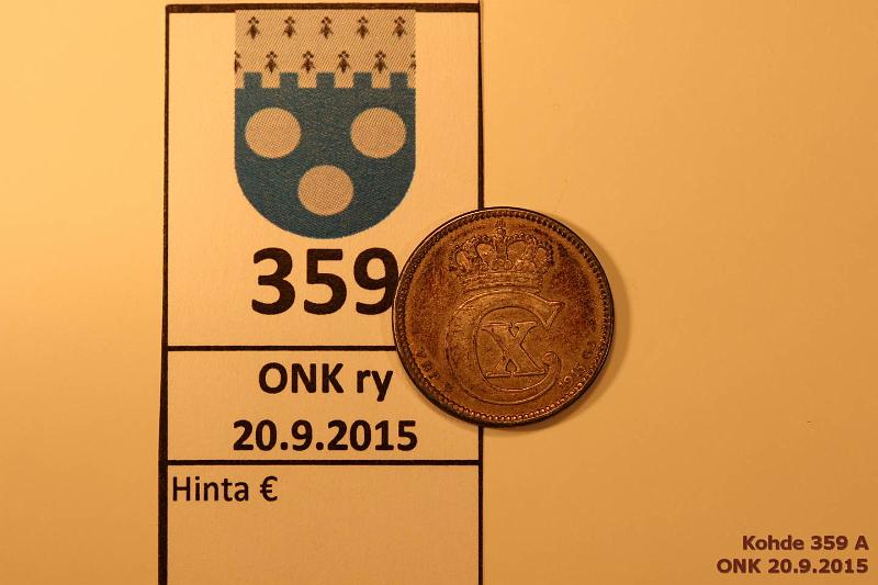 k-0359-a.jpg - Kohde 359, lhthinta: 5 € / myyntihinta: 5 € Tanska 25  1915 KM#815.1 Ag, 2,42g/600, GJ VBP, kunto: 6