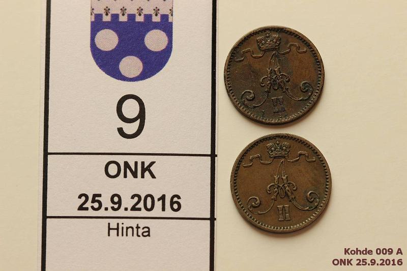 k-0009-a.jpg - Kohde 9 (kuva 1/2), lhthinta: 15 € / myyntihinta: 29 € 1 p 1873, -74 1873 likaa, kunto: 5, 5