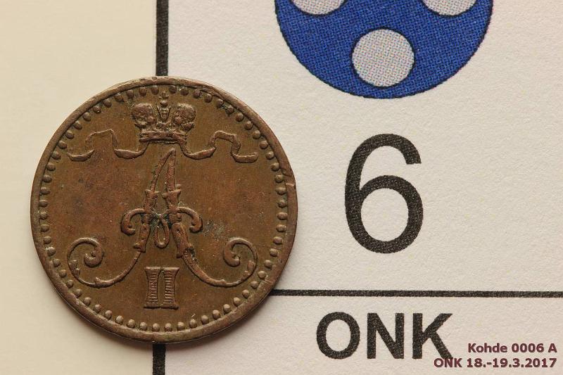 k-0006-a.jpg - Kohde 6 (kuva 1/2), lhthinta: 30 € / myyntihinta: 42 € 1 p 1866 SNY 3.1, tumma patina, kaunis!, kunto: 7