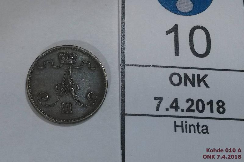 k-0010-a.jpg - Kohde 10 (kuva 1/2), lhthinta: 15 € / myyntihinta: 15 € 1 p 1881 Epnja reunassa, kunto: 5