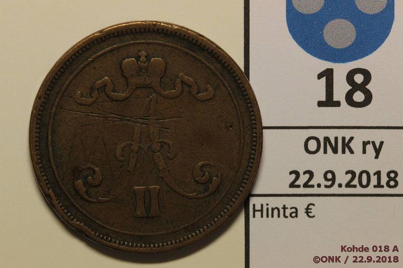 k-0018-a.jpg - Kohde 18 (kuva 1/2), lhthinta: 35 € / myyntihinta: 50 € 10 p 1875 Nja, rvja, kunto: 2