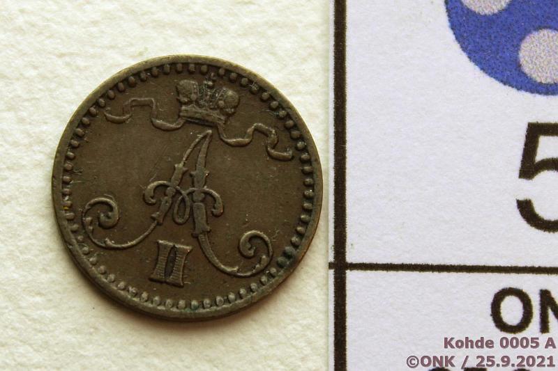 k-0005-a.jpg - Kohde 5 (kuva 1/3), lhthinta: 20 € / myyntihinta: 64 € 1 p 1869 SNY 5.1, kaunis patina, kunto: 5