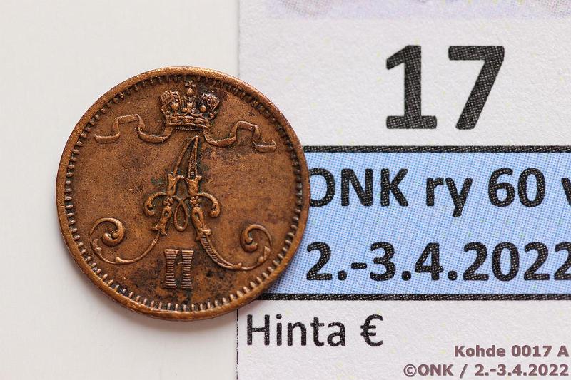 k-0017-a.jpg - Kohde 17 (kuva 1/2), lhthinta: 15 € / myyntihinta: 18 € 1 p 1872 Likaa, hpja lpuhd, kunto: 6