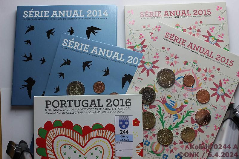 k-0244-a.jpg - Kohde 244 (kuva 1/2), lhthinta: 90 € / myyntihinta: 92 € Portugali 2014-20 (9) BU, -14(2 eril), -15(2 eril), -16, -17, -18, -19, -20, kunto: 9