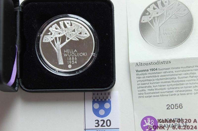 k-0320-a.jpg - Kohde 320 (kuva 1/2), lhthinta: 15 € / myyntihinta: 17 € 10 € 2011 Ag, Proof, Wuolijoki, kotelo+tod, kunto: 10